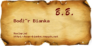 Boér Bianka névjegykártya