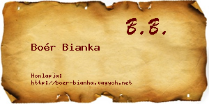 Boér Bianka névjegykártya
